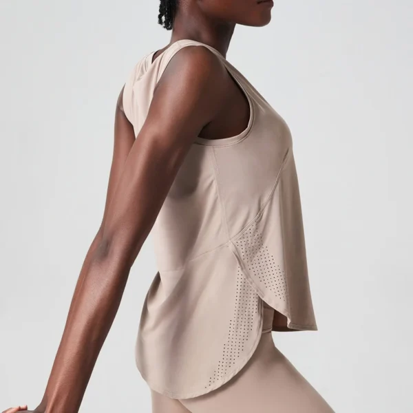Summer Sleeveless Yoga T-Shirt Women Loose Fitness Running Tank Top Breathable Quick Dry Gym Vest Female Workout Sportswear - Image 4