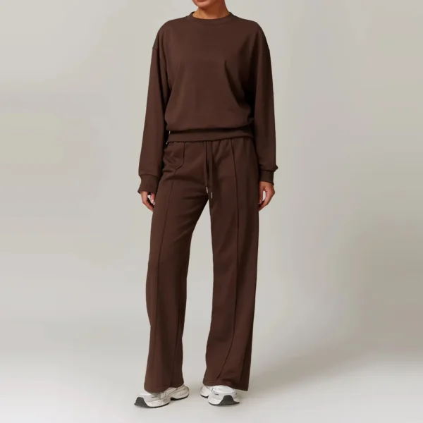 Women 2PCS Tracksuit Yoga Set Workout Sportswear Gym Clothing Fitness Long Sleeve Crop Top High Waist Sports Pants Sports Suits - Image 4