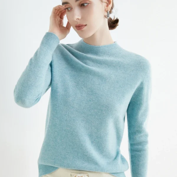 100% Merino Wool Cashmere Sweater Women Knitted Sweater Turtleneck Long Sleeve Pullovers Autumn Winter Clothing Warm Jumper Tops - Image 5