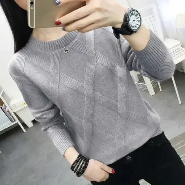 Woman's Long Sleeve Top New Round Neck Pullover Women Bottoming Shirt Casual Spring Autumn Outside Wear Sweater Pull Femme