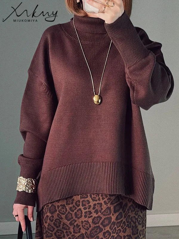 Winter Coffee Sweaters Women Oversize Turtleneck Warm Pullovers Thick Christmas Sweaters For Women Oversized Sweater And Jumpers