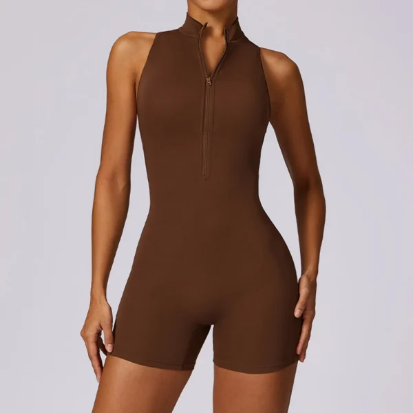 New Dance Women's Workout Tracksuit Sportswear Yoga Set Fitness Bodysuit Sexy Gym Clothes Yoga Suit Zipper Jumpsuit - Image 4