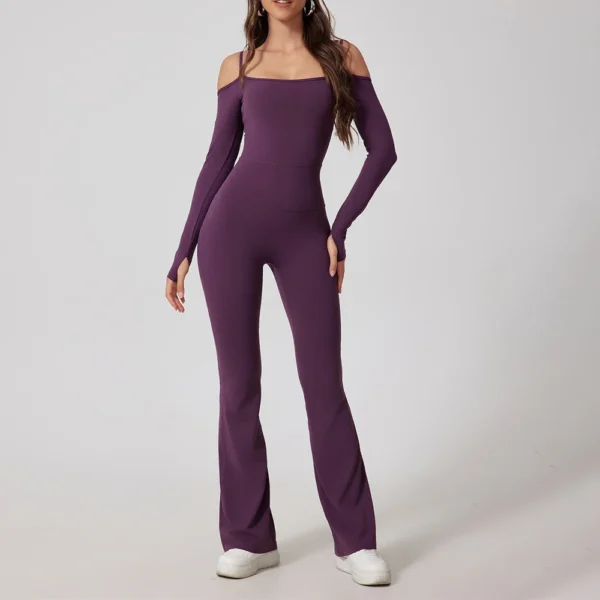 Yoga Jumpsuit Women's Gym Fitness Bodysuits Sports Overalls for Woman Tracksuit Yoga Clothing Female Flared Trousers Sportswear - Image 4