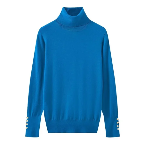 YENKYE Autumn 2023 Women Long Sleeve Basic Turtleneck Knit Sweater Casual Pullover Knitwear - Image 3