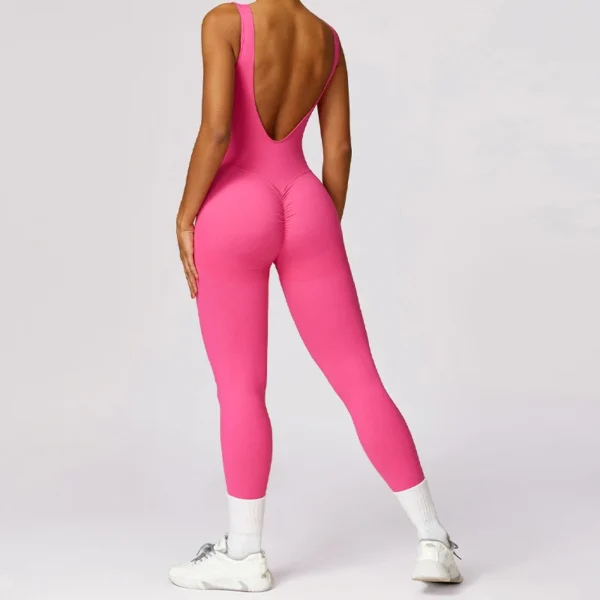 Seamless One-piece Suit Women Sports Jumpsuit Push up Yoga Suit Backless Sportswear Set Women Sleeveles Workout Bodysuits Female - Image 5