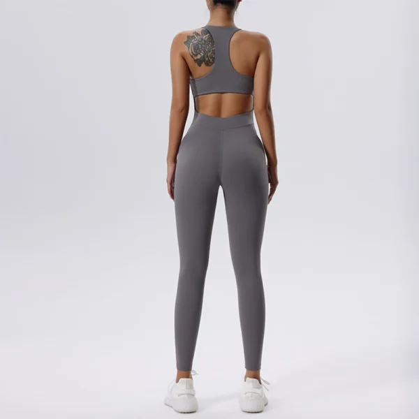 Women Sexy Backless Yoga Jumpsuit Sportswear Workout Bodysuits Fitness Rompers One-Piece Sleeveless Gym Set Sports Clothing - Image 2
