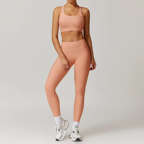 2PCS Fitness Yoga Set Women Solid Color Gym Tracksuits Female Running Push Up Sportswear Breathable Workout Clothes Sports Suits - Image 3