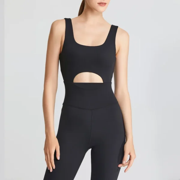 Yoga Jumpsuits Women V-Back One Piece High Stretchy Bodysuits Sportswear Fitness Rompers Padded Nylon Soft Gym Workout Ovearalls - Image 2
