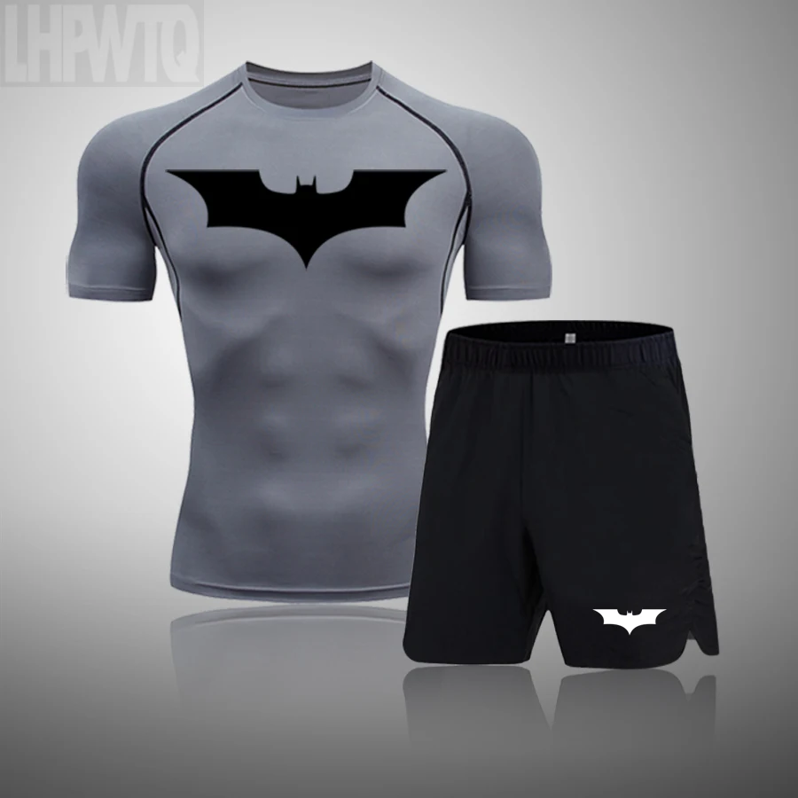 2024 Men's Running Fitness Sportswear Athletic T-Shirt Training Gym Clothes Sports Suits Workout Jogging Rashguard Men's Kit