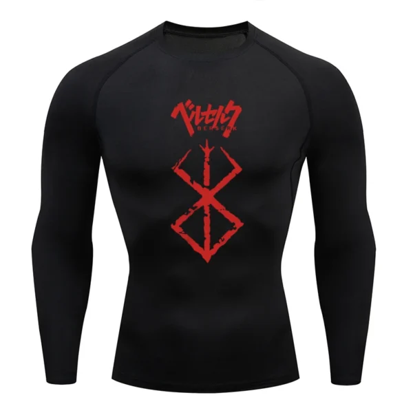 Anime Berserk Compression Tshirt Men Fitness Tight Long Sleeve Sport T shirt Training Jogging Shirts Gym Sportswear Quick Dry