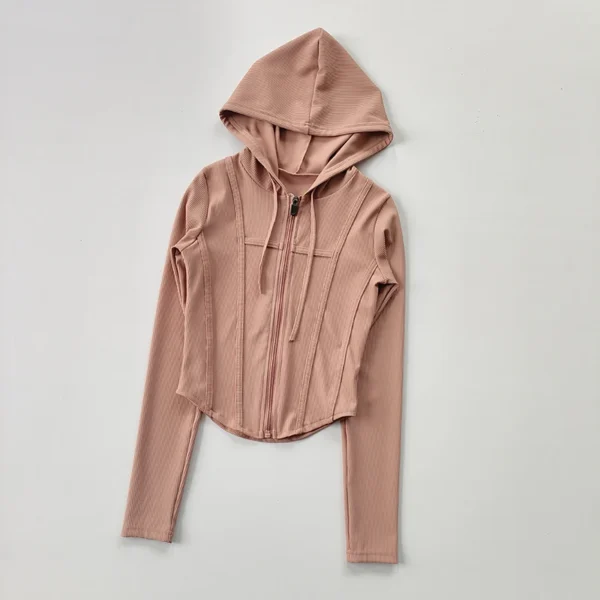 Women Hooded Running Jackets Cycling Coat Yoga Clothing Jogging Shirt Tights Thin Outdoor Sports Clothes Sportswear - Image 4
