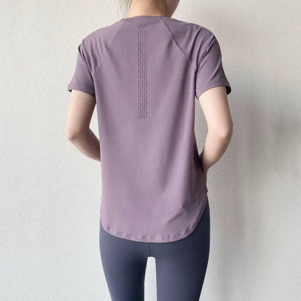 Sportswear Woman Gym 2024 Yoga Clothes Women T-Shirt Short Sleeve Quick Dry Fitness Top Breathable Running Shirt Yoga Wear - Image 3