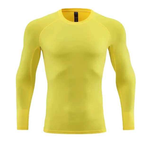 Men Long Sleeve Slim Tops Tees Sportswear Gym Fitness Compression T-shirt Running Football Jersey Outdoor Jogging Tight Quick - Image 2