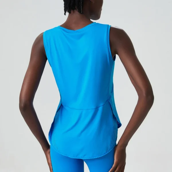 Summer Sleeveless Yoga T-Shirt Women Loose Fitness Running Tank Top Breathable Quick Dry Gym Vest Female Workout Sportswear - Image 2