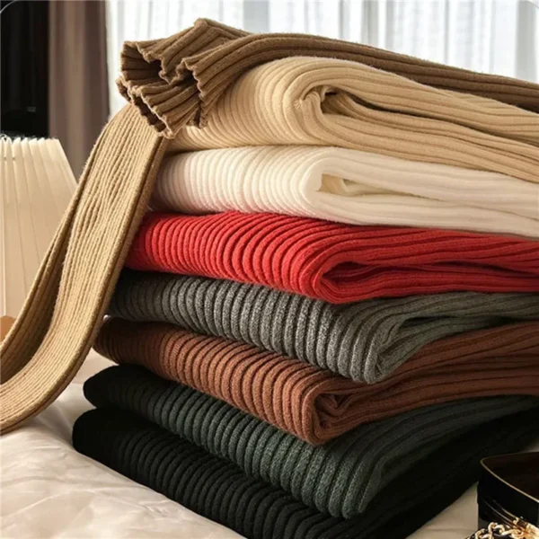 Women Long Sleeved Turtleneck Sweater Harajuku Pullover Women Knit Sweater Slim Elastic Korean Simple Basic Jumper Solid Tops - Image 6